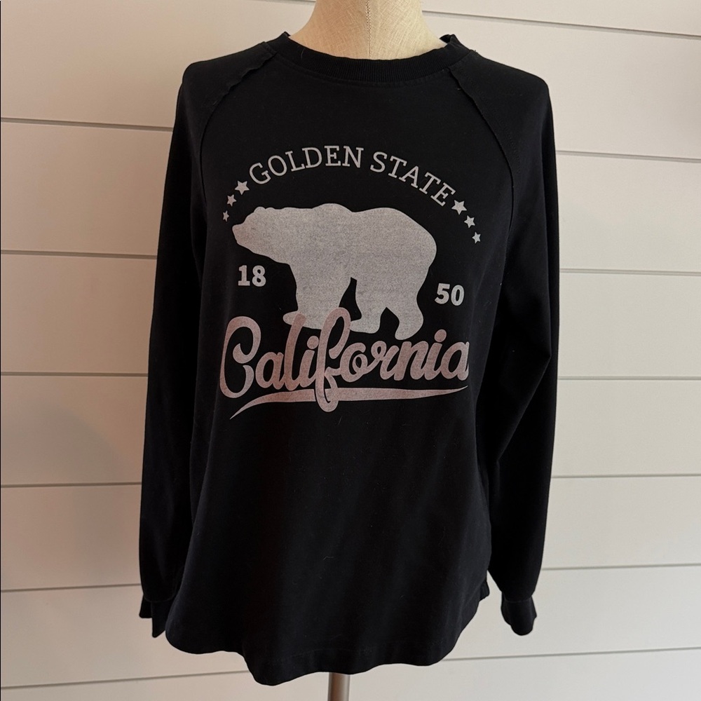 C&C California Black Sweatshirt with Silver California Bear Graphic